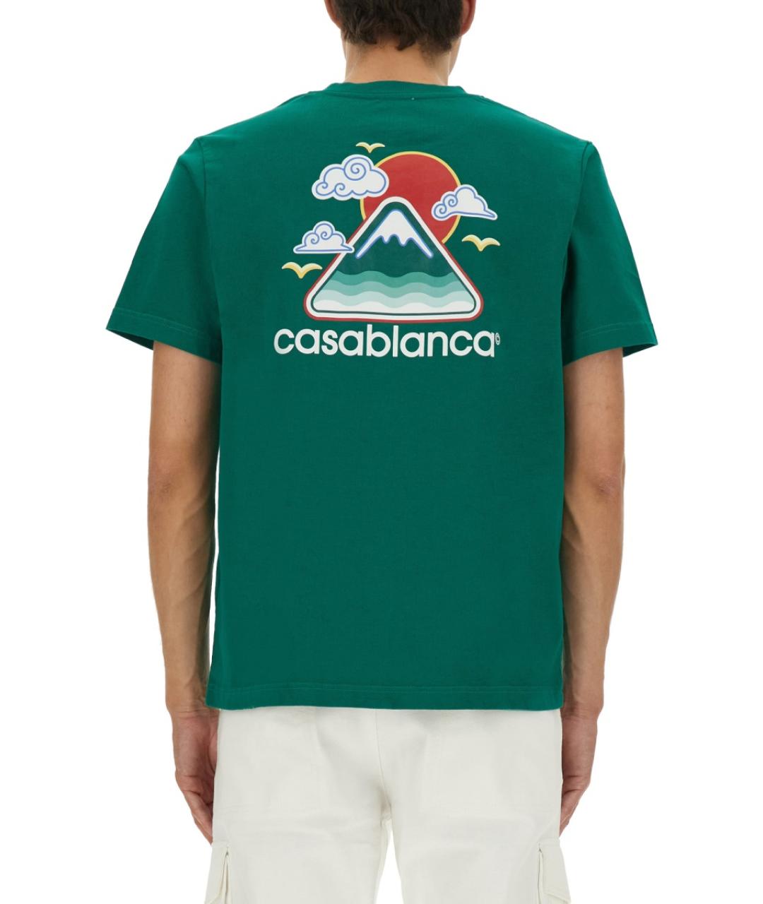 CASABLANCA Зеленая хлопковая футболка, фото 4