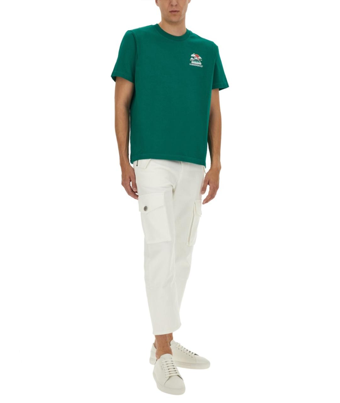 CASABLANCA Зеленая хлопковая футболка, фото 3