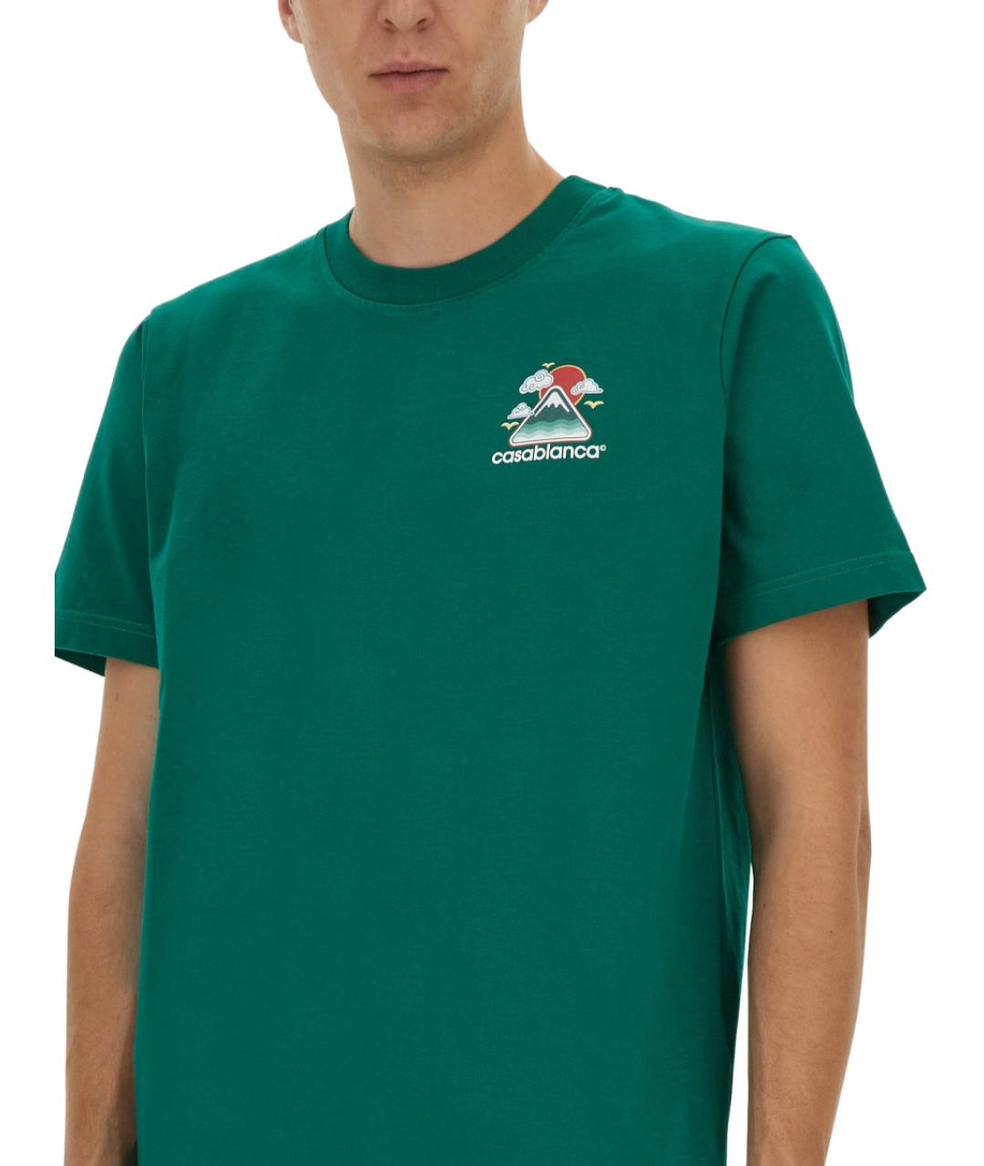 CASABLANCA Зеленая хлопковая футболка, фото 5