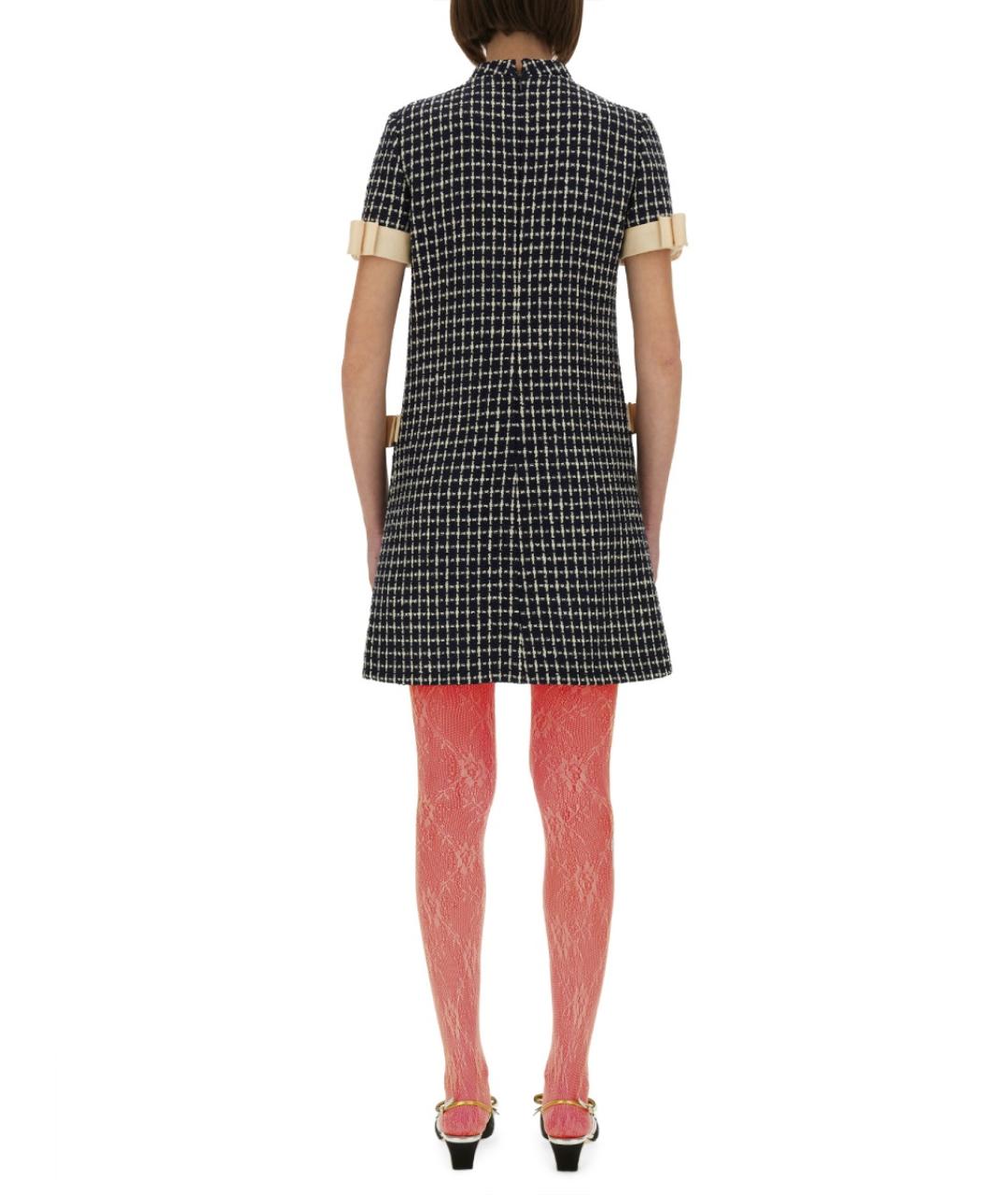 VALENTINO Синее шерстяное повседневное платье, фото 4