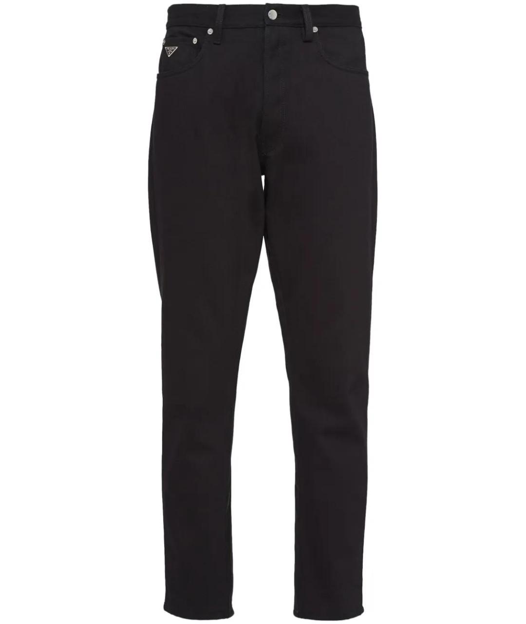 PRADA Черные хлопковые повседневные брюки, фото 1