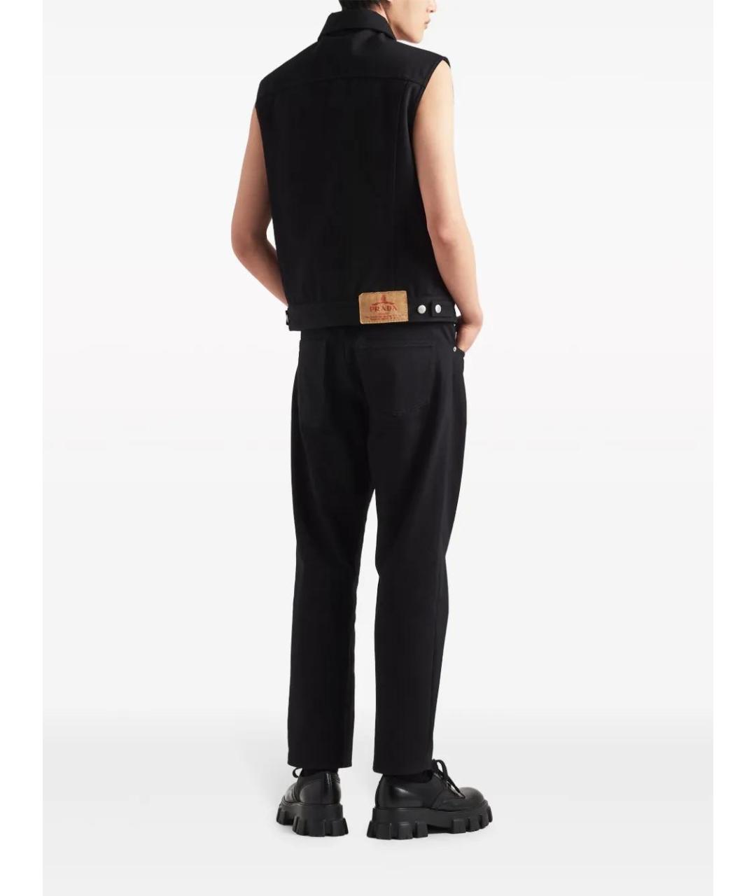 PRADA Черные хлопковые повседневные брюки, фото 4