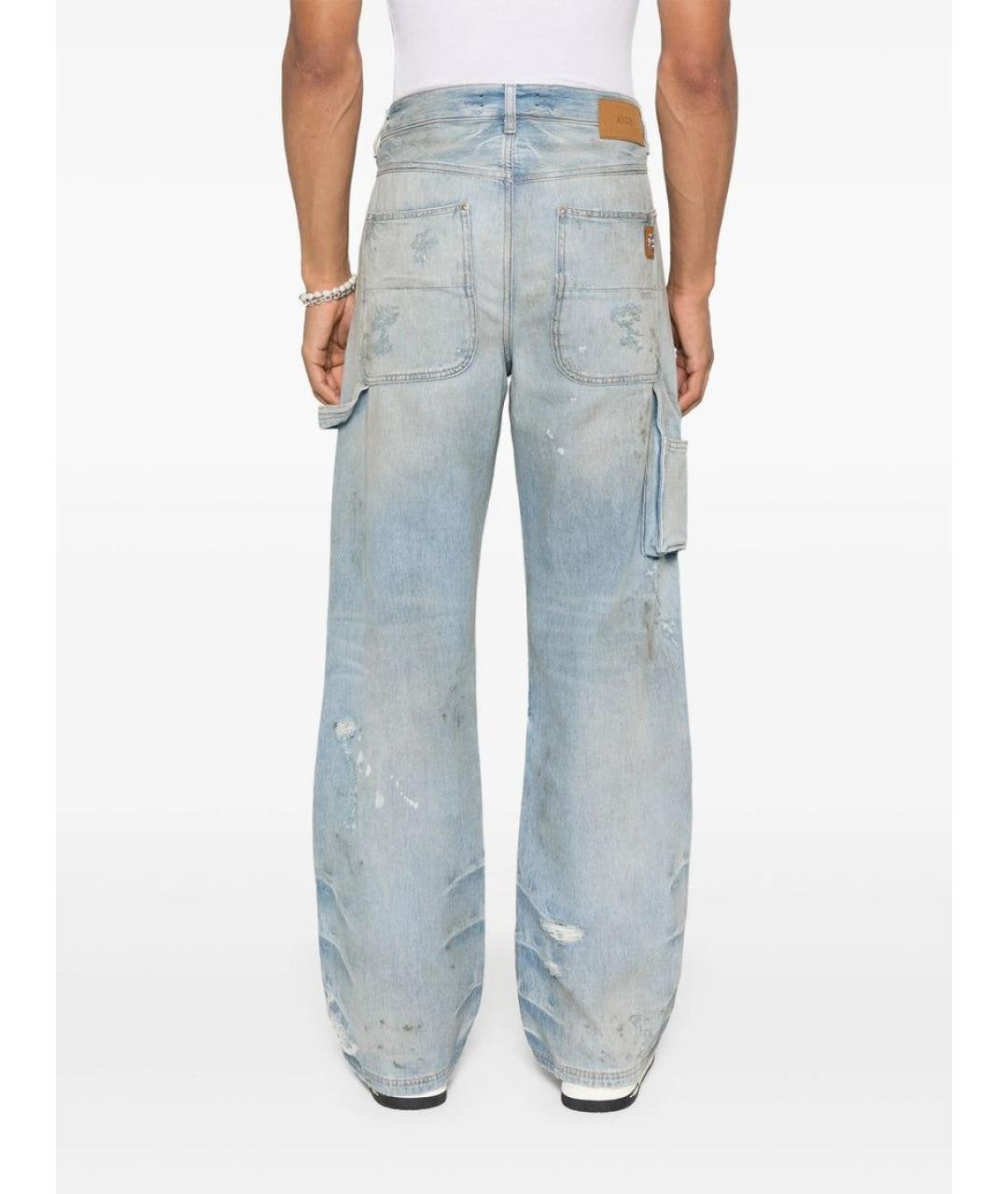 AMIRI Голубые хлопковые прямые джинсы, фото 2