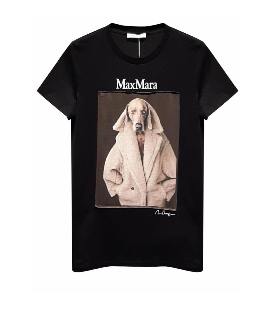 MAX MARA Черная хлопковая футболка, фото 1
