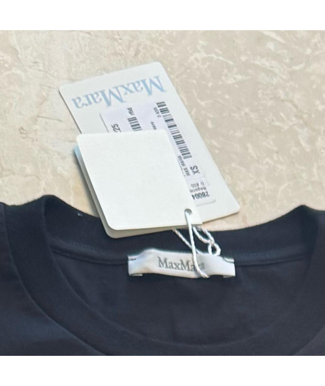 MAX MARA Черная хлопковая футболка, фото 3