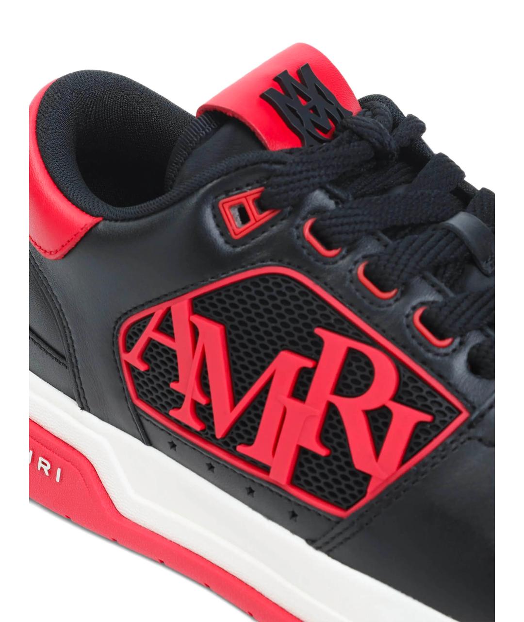 AMIRI Красные кожаные низкие кроссовки / кеды, фото 3