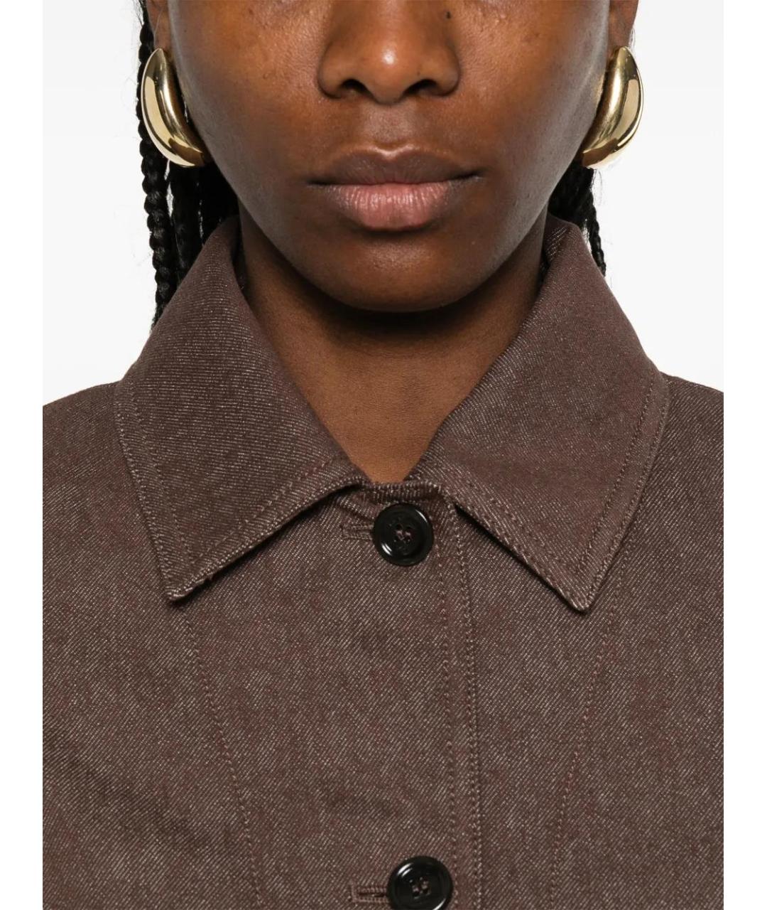 MAX MARA Коричневый хлопковый жакет/пиджак, фото 5
