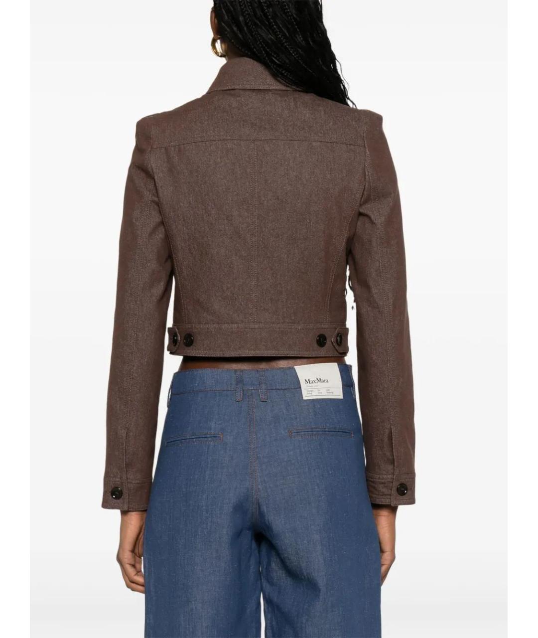 MAX MARA Коричневый хлопковый жакет/пиджак, фото 4