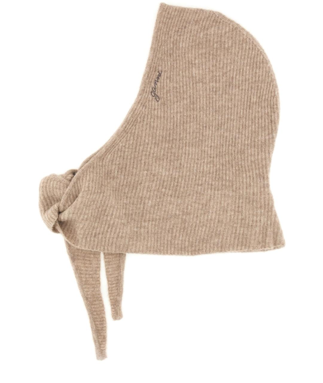 GANNI Бежевая шерстяная шапка, фото 1
