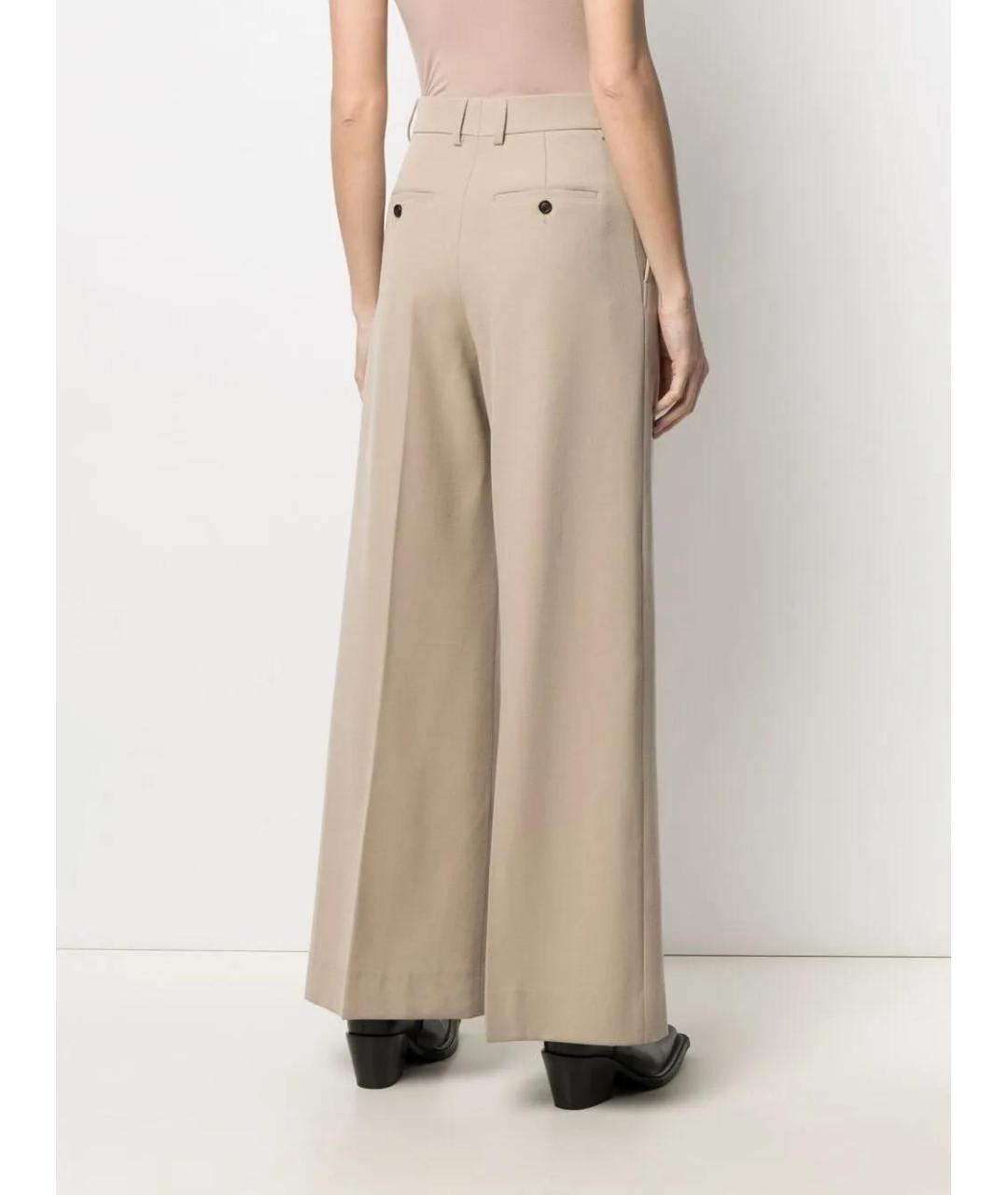 Ami Paris Бежевые полиэстеровые прямые брюки, фото 4