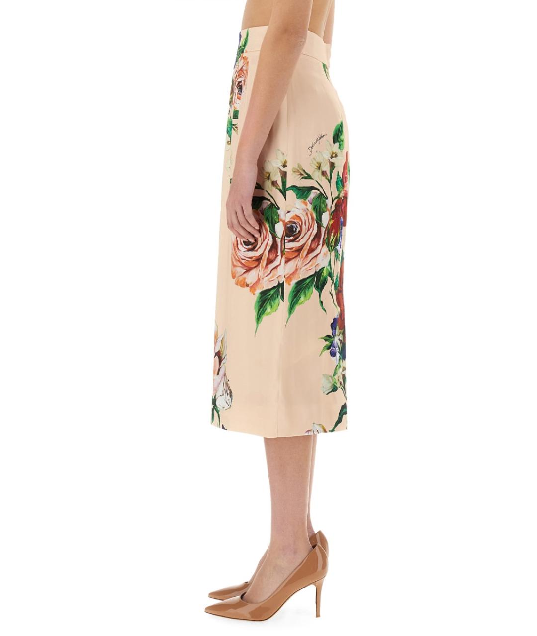 DOLCE&GABBANA Мульти вискозная юбка миди, фото 4