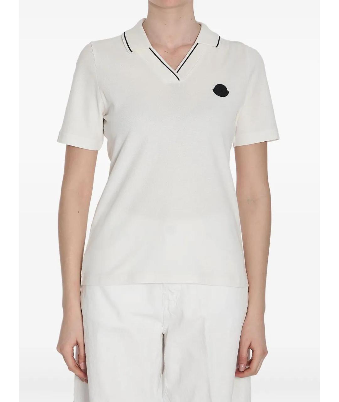 MONCLER Белая хлопковая футболка, фото 4