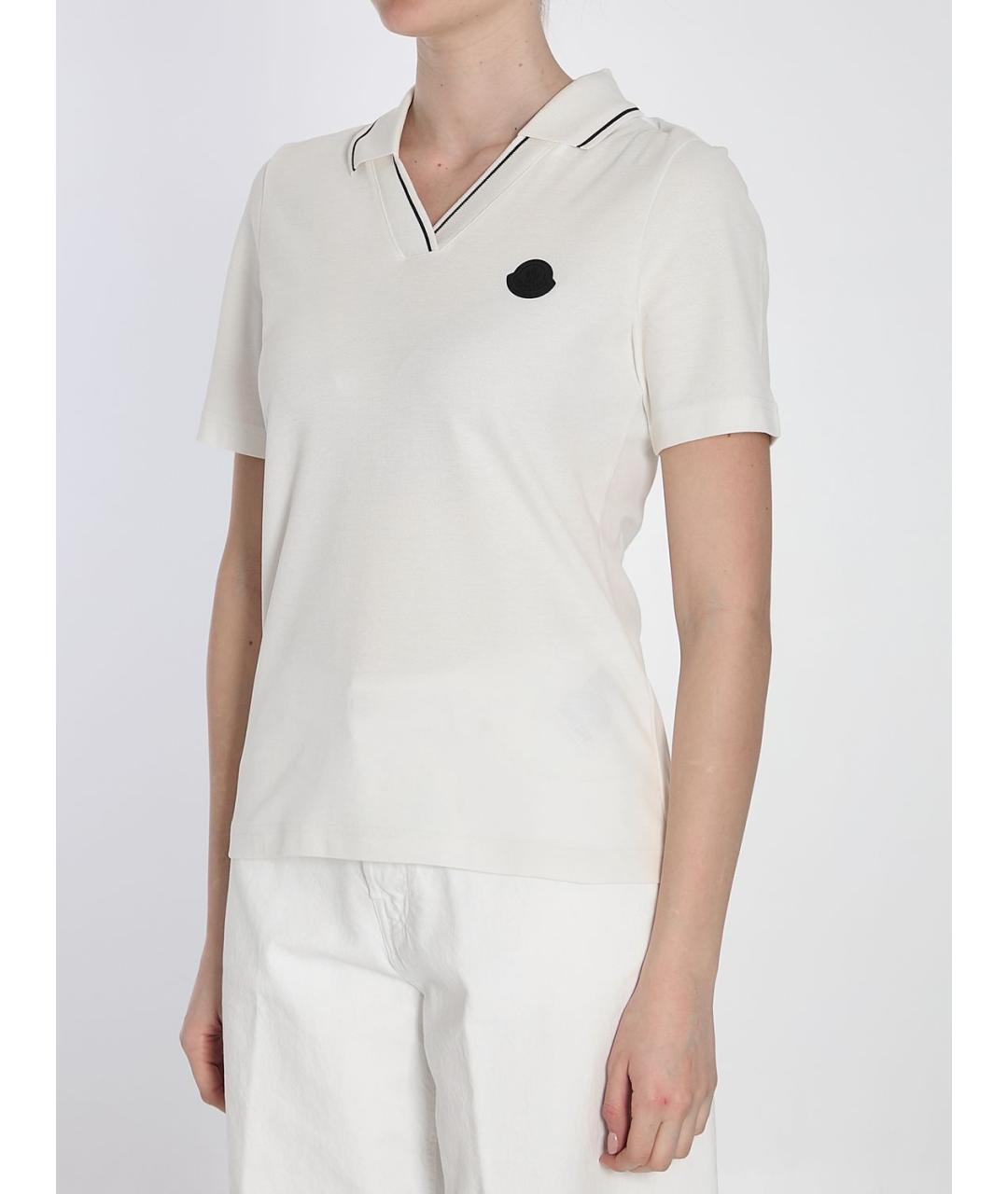 MONCLER Белая хлопковая футболка, фото 2