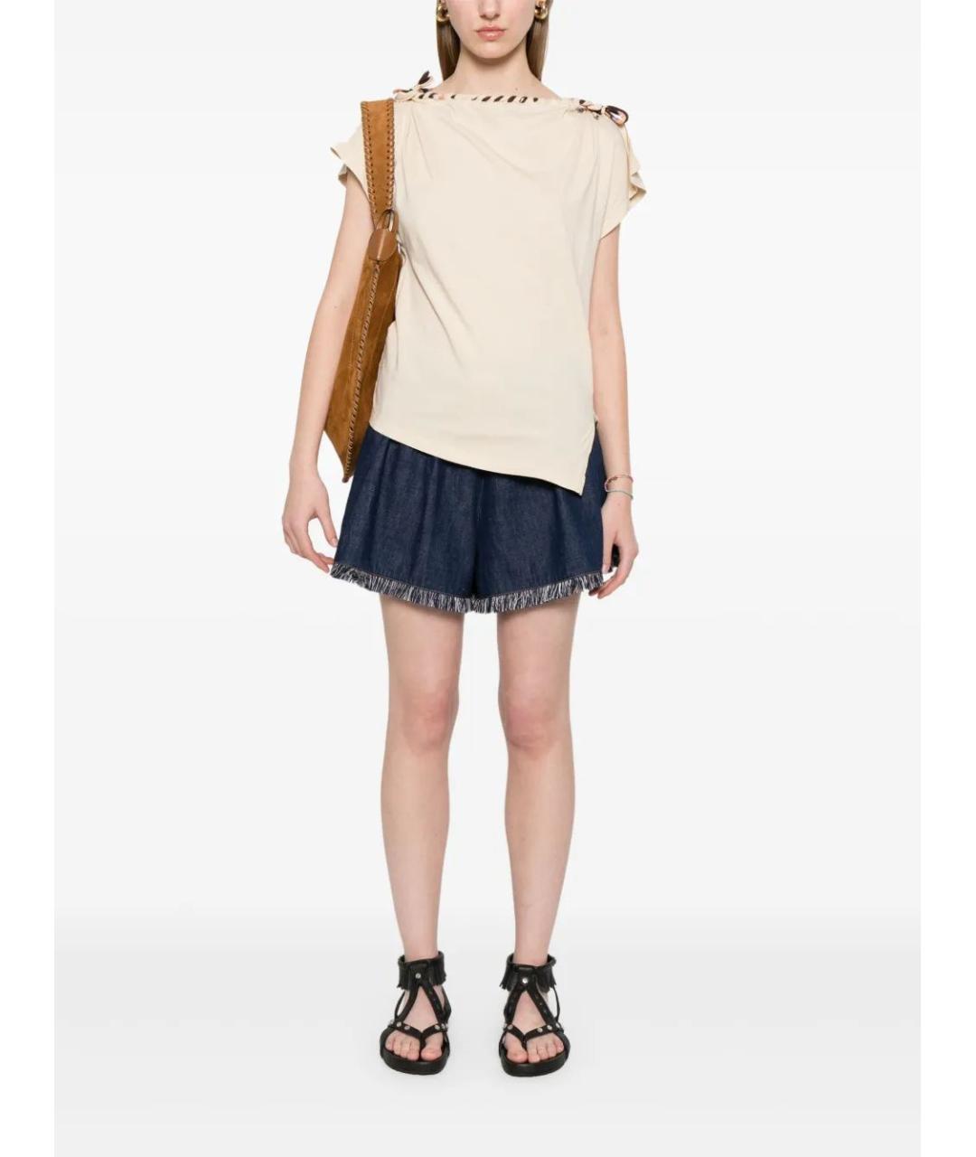 ISABEL MARANT Бежевая ацетатная блузы, фото 5