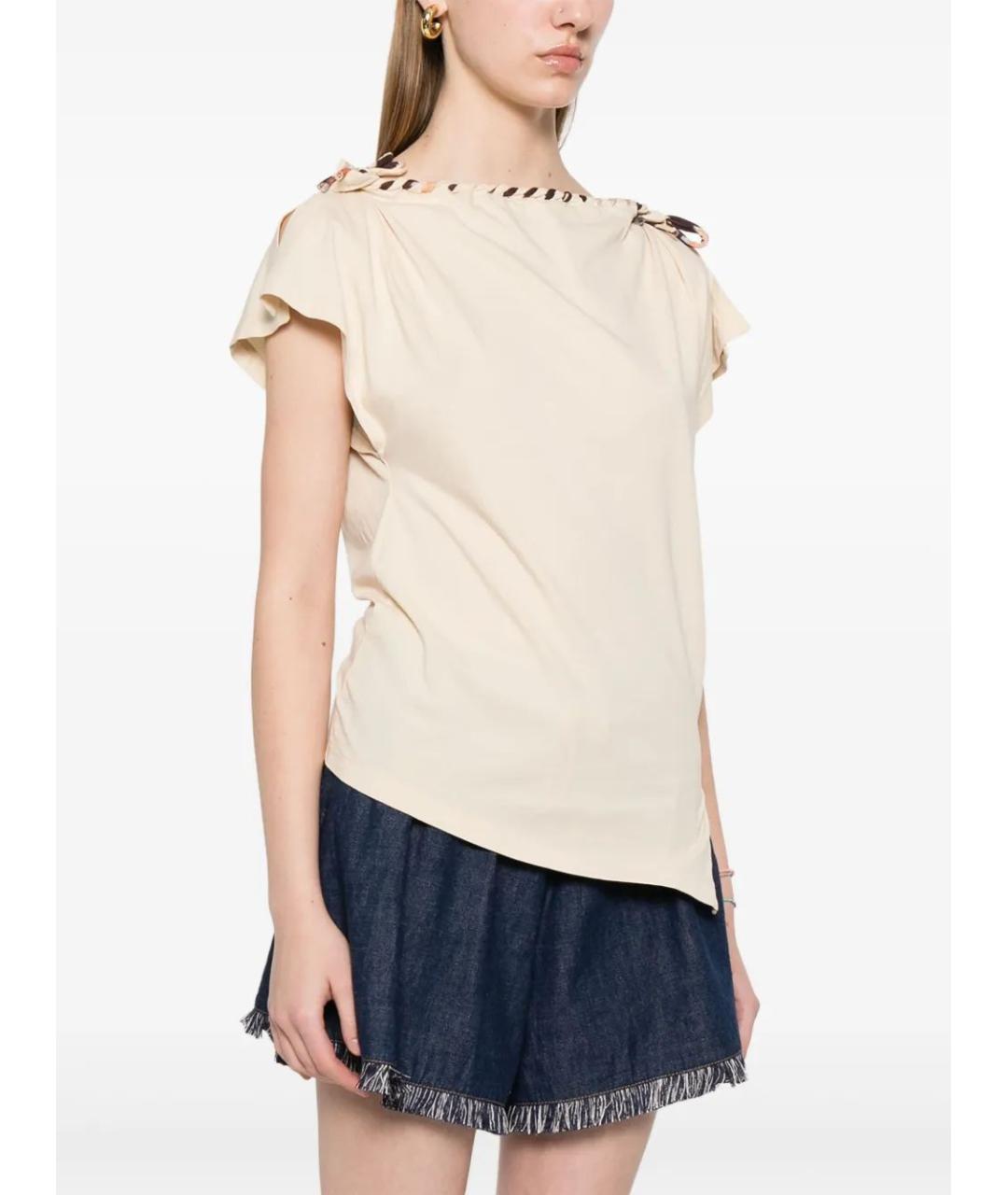 ISABEL MARANT Бежевая ацетатная блузы, фото 2