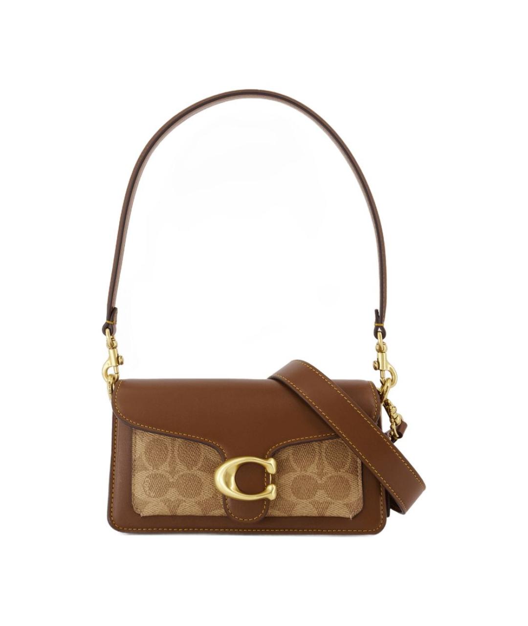 COACH Коричневая синтетическая сумка через плечо, фото 1
