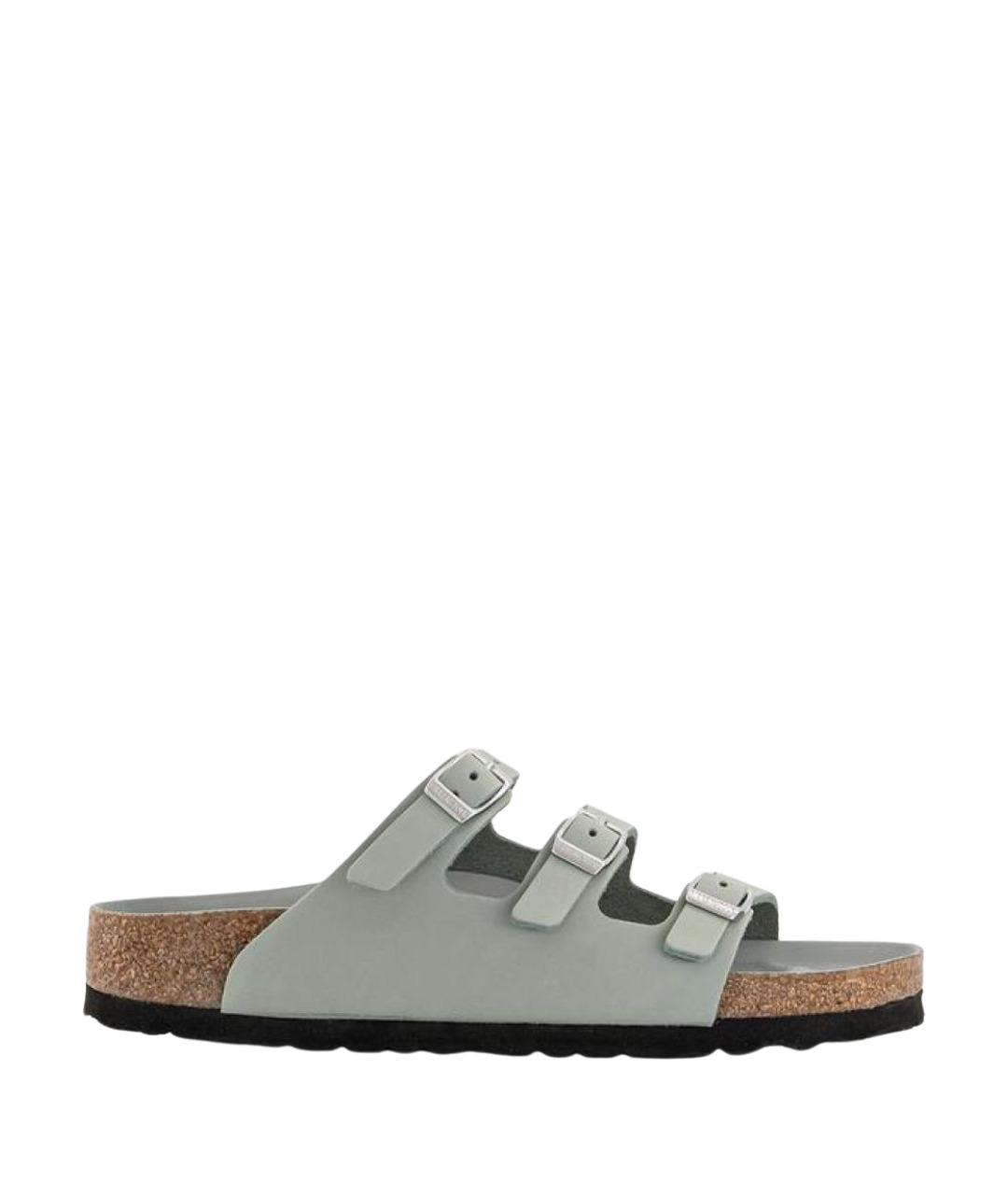 BIRKENSTOCK Зеленые замшевые сандалии, фото 1