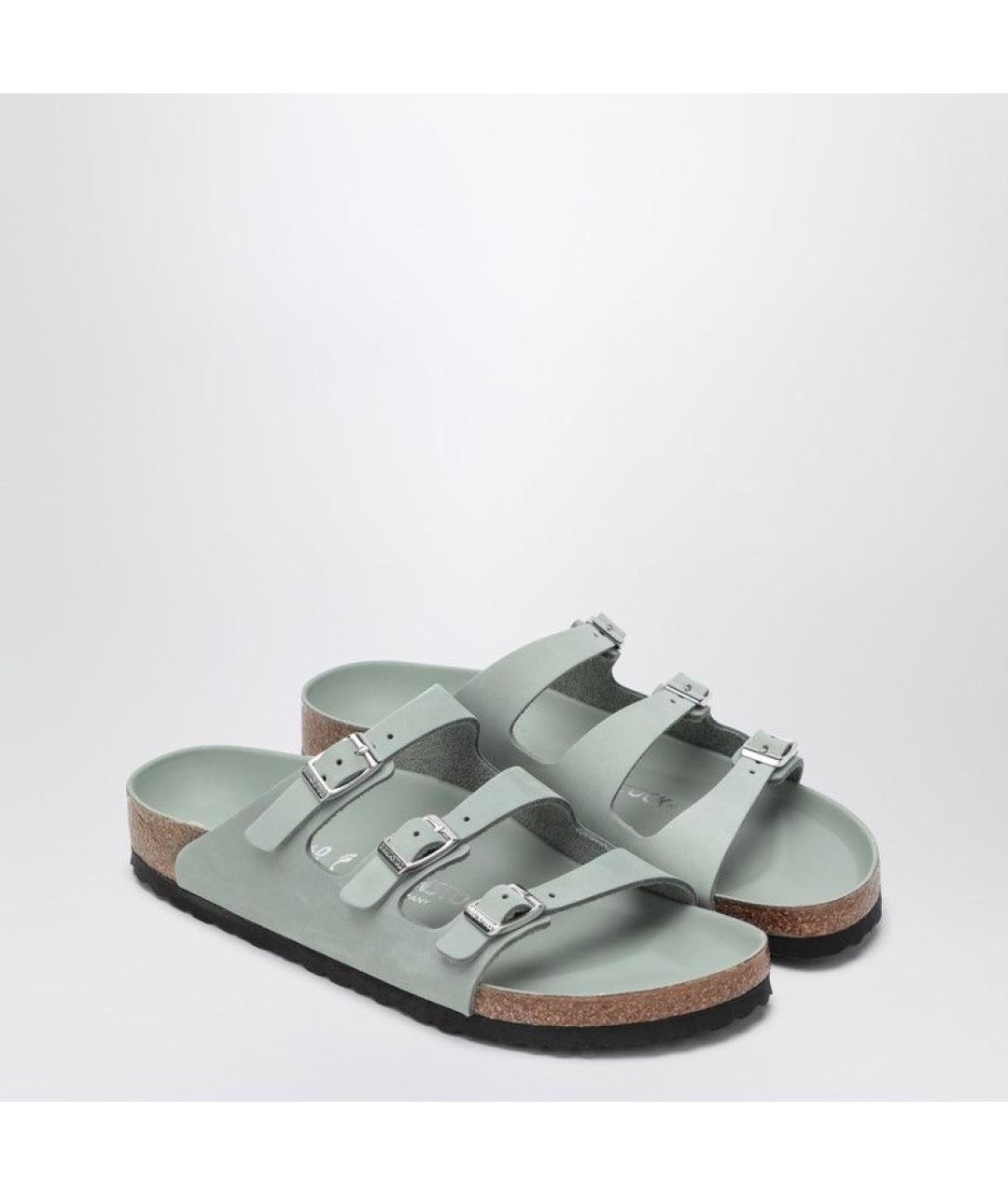 BIRKENSTOCK Зеленые замшевые сандалии, фото 2