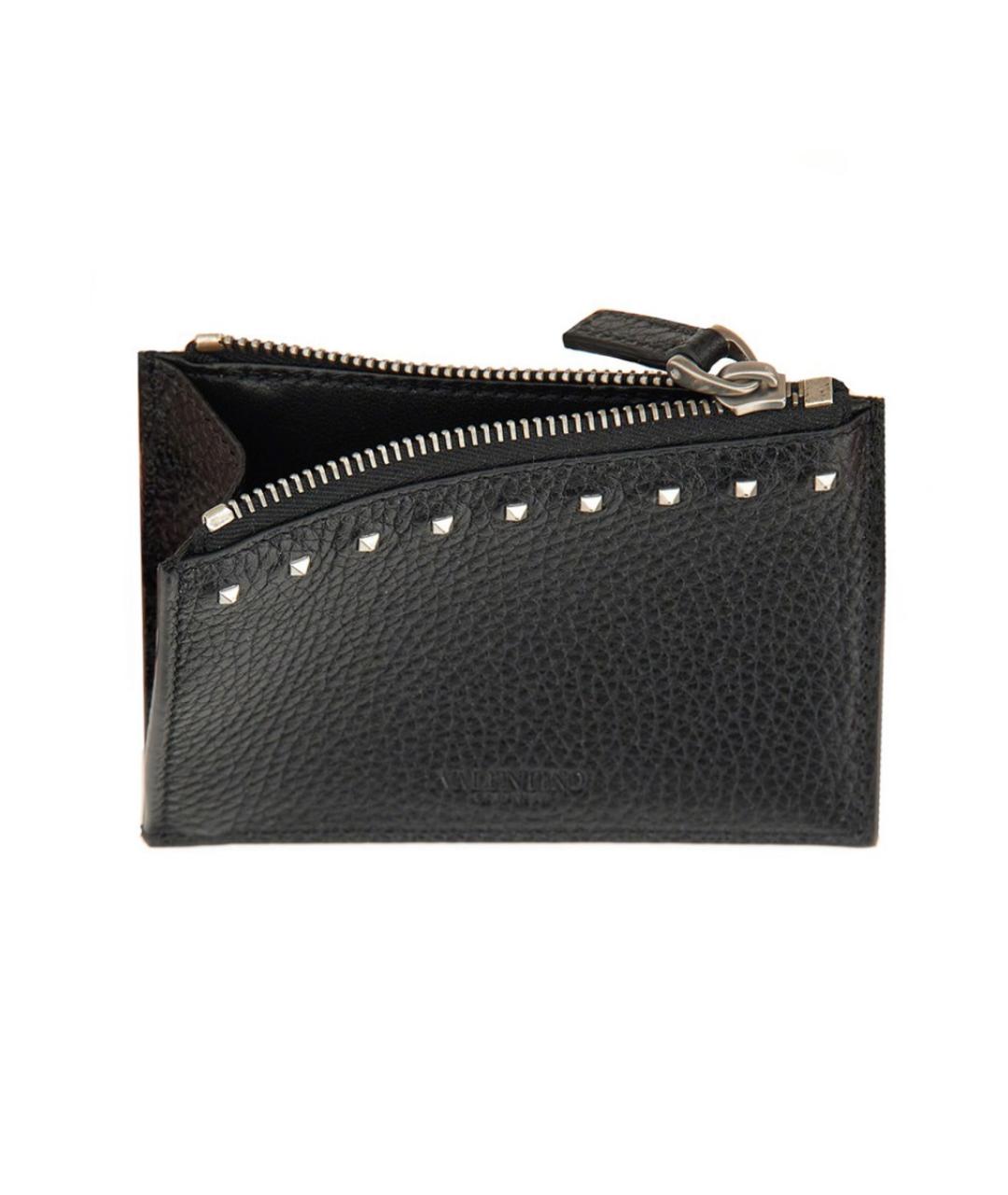 VALENTINO Черный кожаный кардхолдер, фото 3
