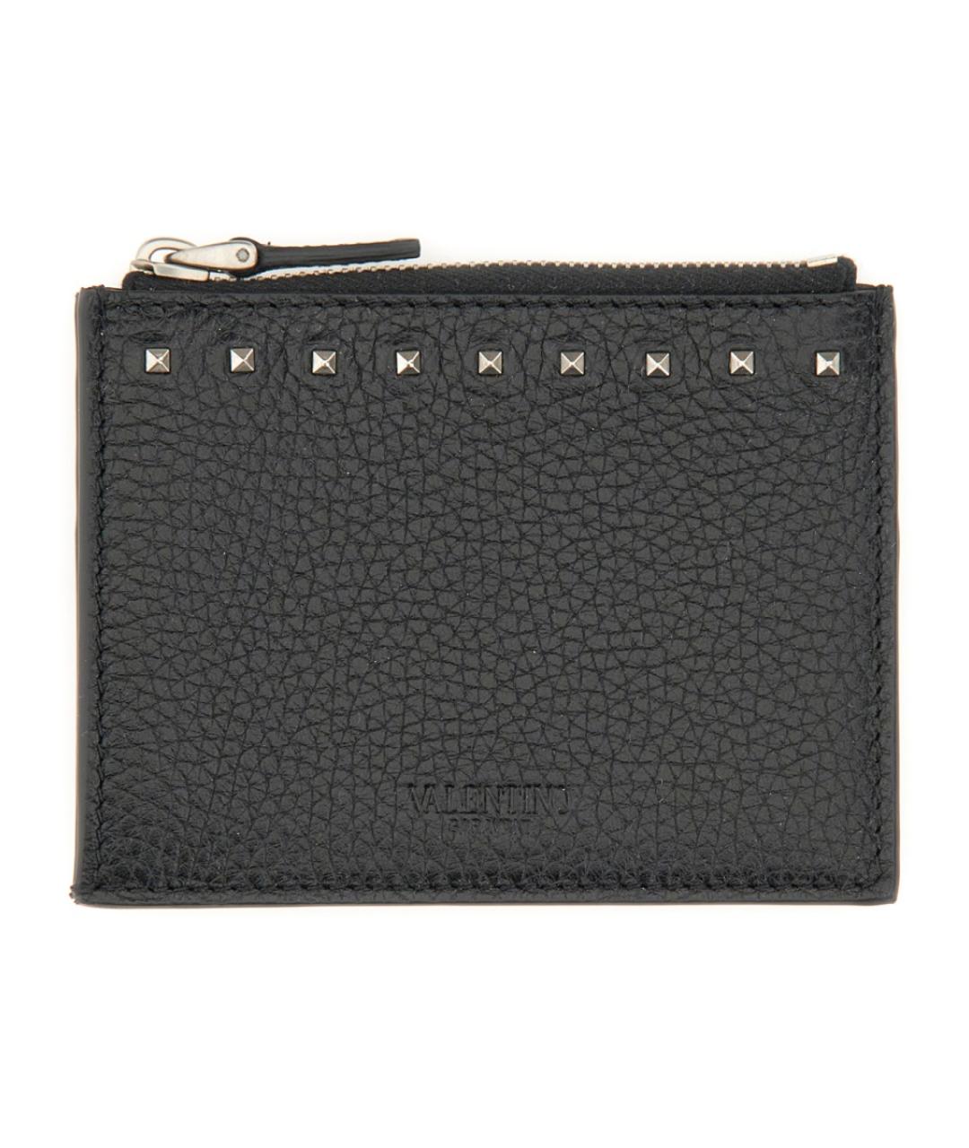 VALENTINO Черный кожаный кардхолдер, фото 1