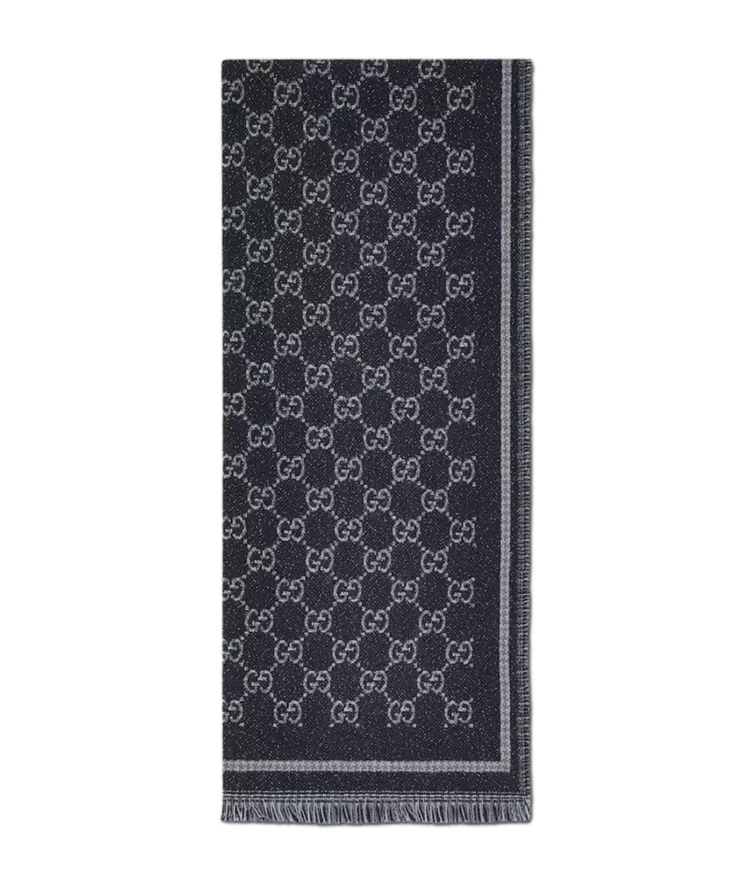 GUCCI Синий шерстяной шарф, фото 1
