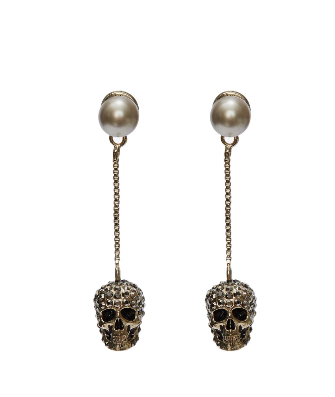 ALEXANDER MCQUEEN Золотые латунные серьги, фото 1