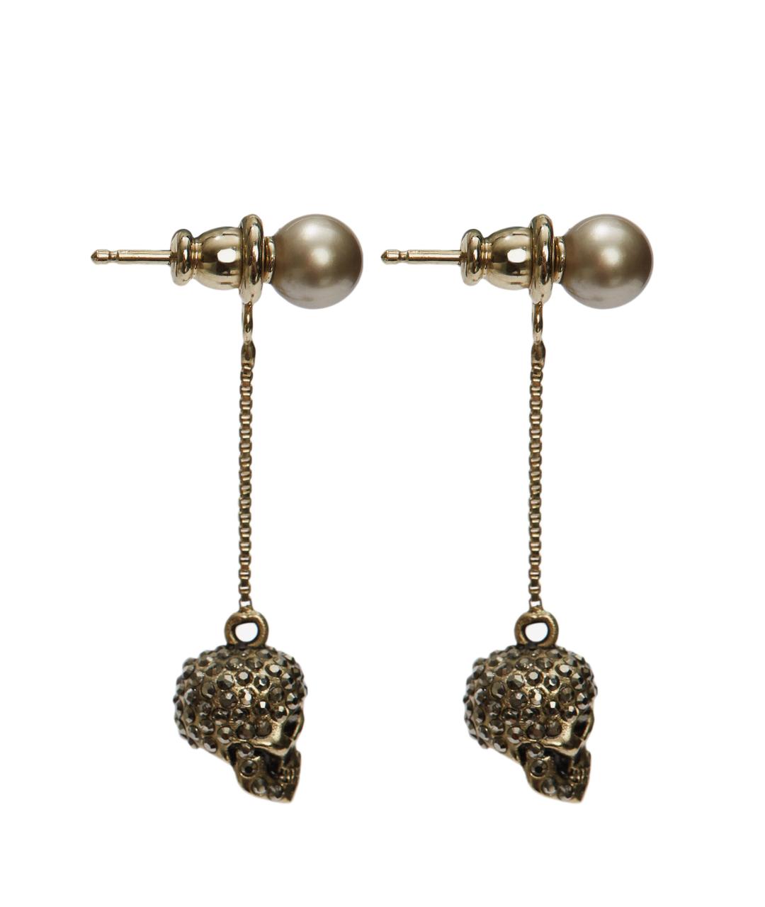 ALEXANDER MCQUEEN Золотые латунные серьги, фото 2