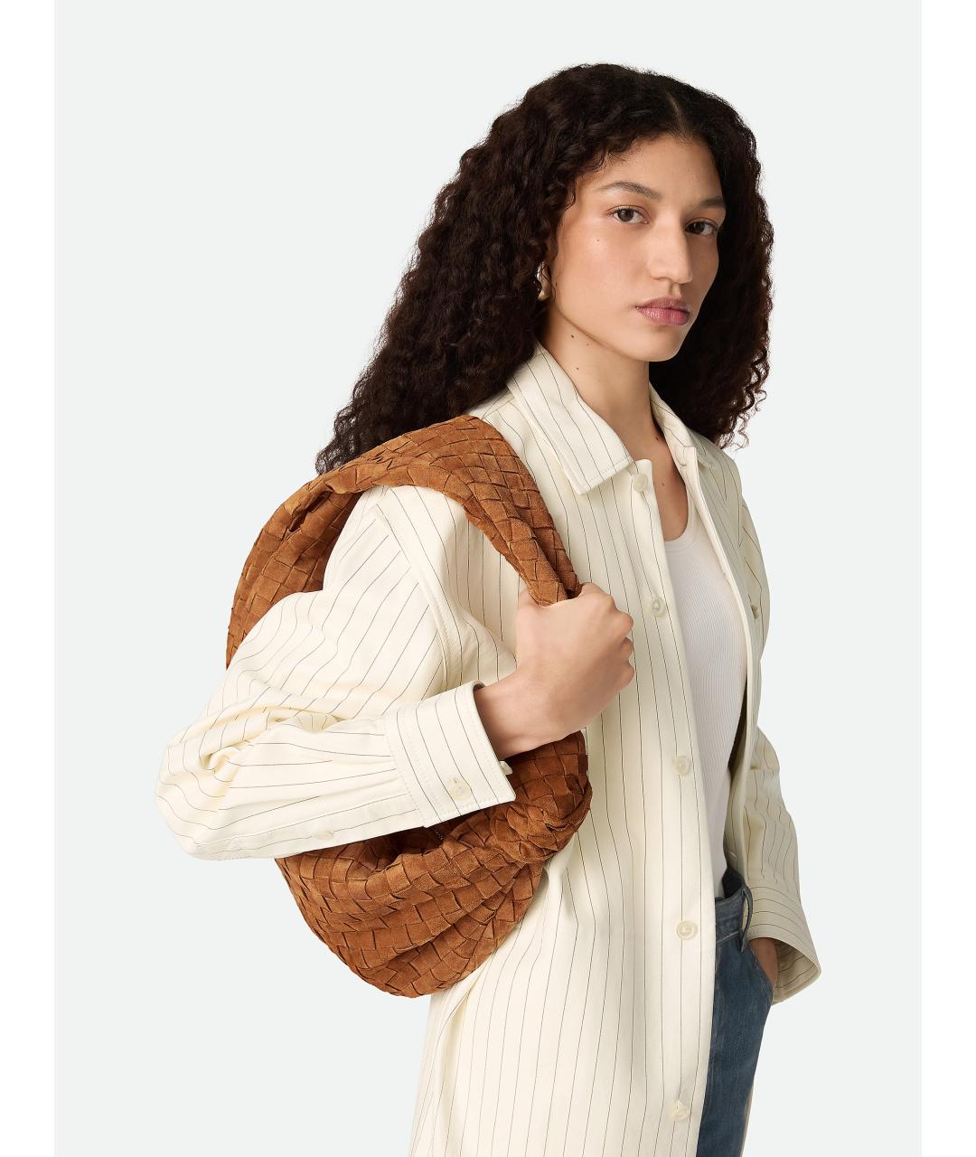 BOTTEGA VENETA Коричневая замшевая сумка через плечо, фото 5