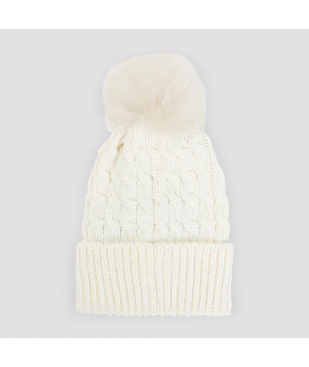 MONCLER Белая шерстяная шапка, фото 2