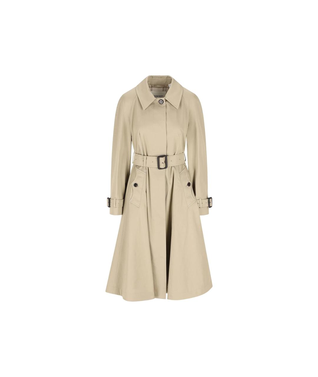 BURBERRY Бежевый хлопковый тренч/плащ, фото 1