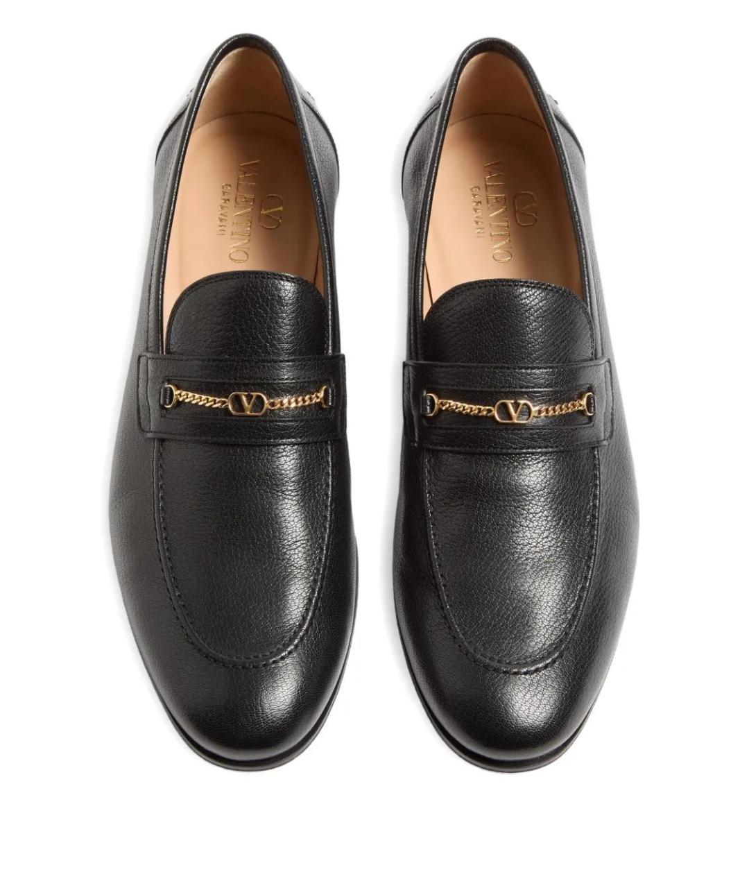 VALENTINO Черные кожаные лоферы, фото 4
