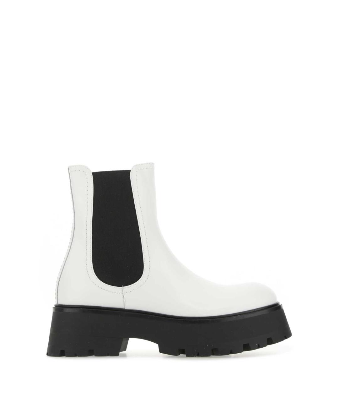 ALEXANDER MCQUEEN Белые кожаные ботинки, фото 1