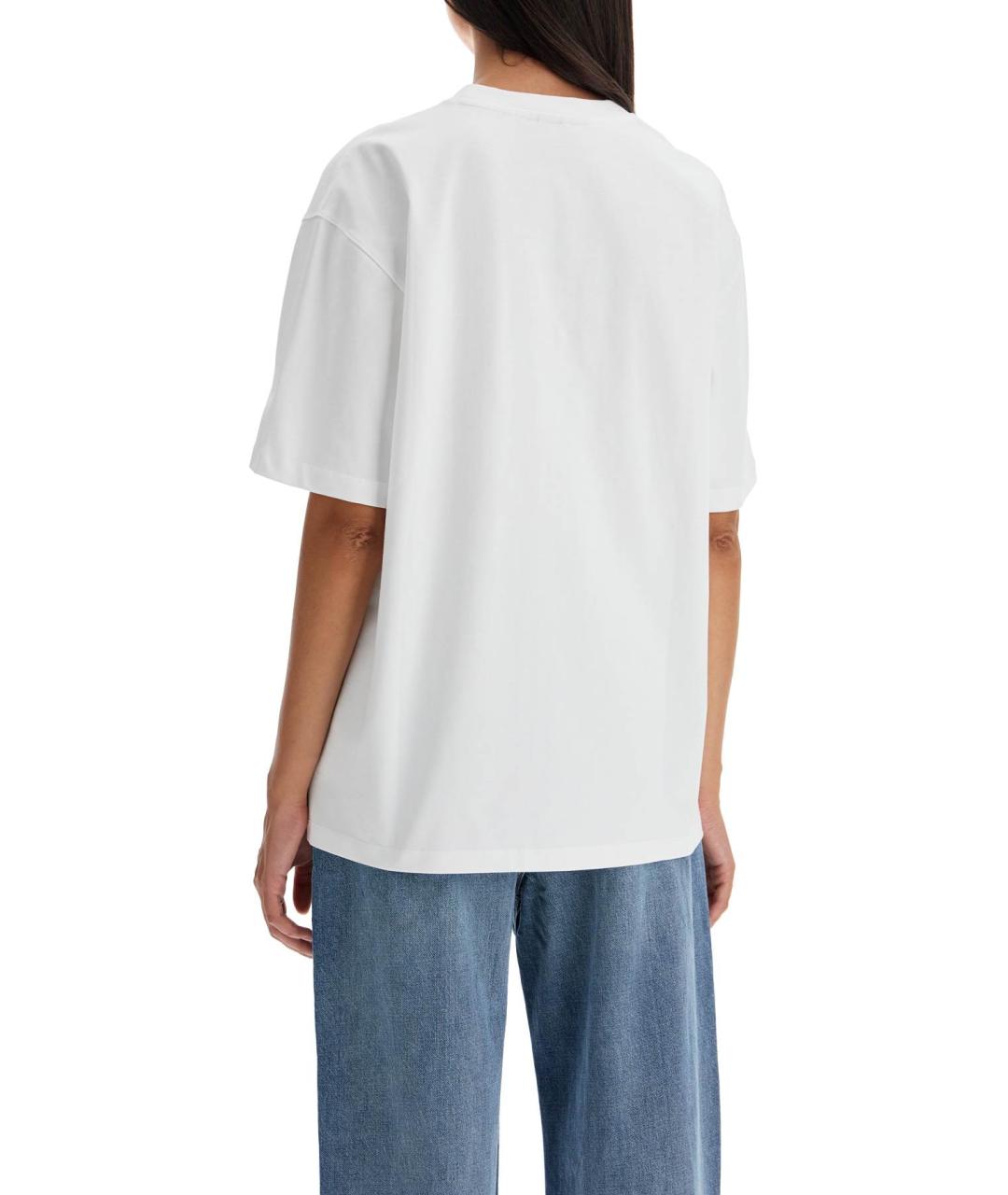 GANNI Белая хлопковая футболка, фото 3