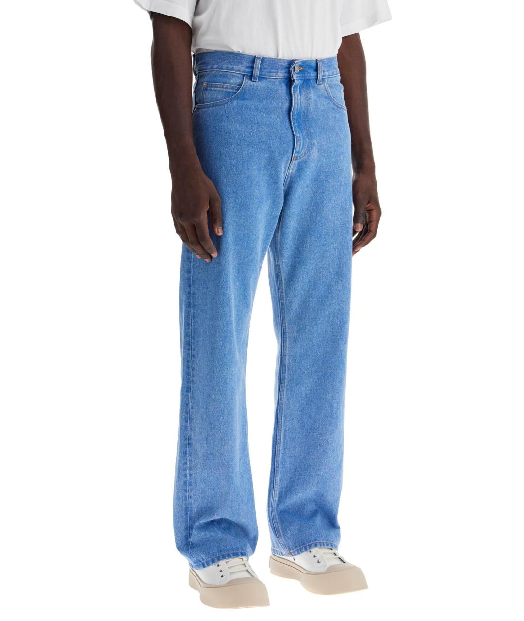 MARNI Синие хлопковые прямые джинсы, фото 2