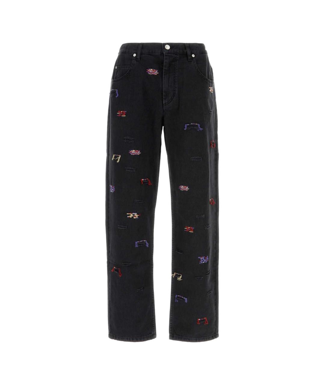 ISABEL MARANT Черные хлопковые прямые джинсы, фото 1