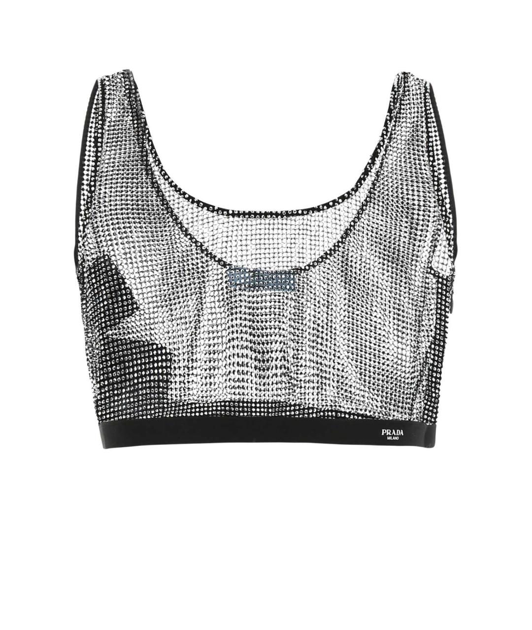 PRADA Серебряная полиэстеровая майка, фото 1