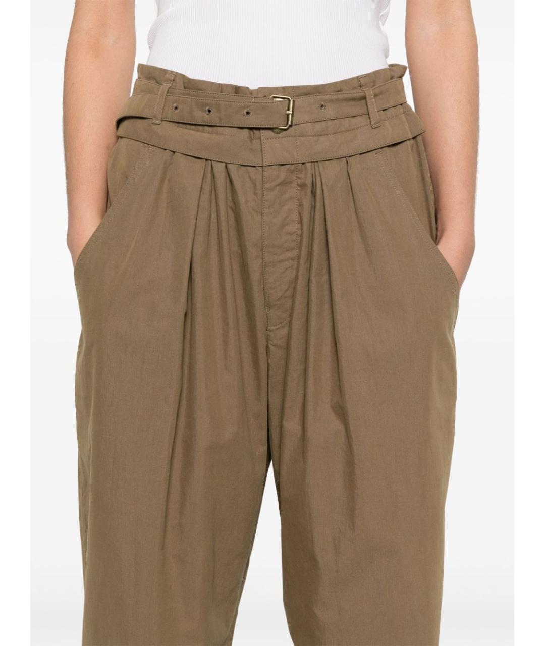 ISABEL MARANT Бежевые хлопковые прямые брюки, фото 2