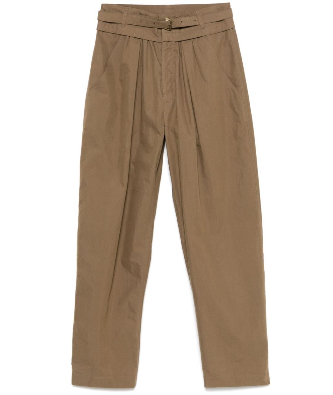 ISABEL MARANT Бежевые хлопковые прямые брюки, фото 1