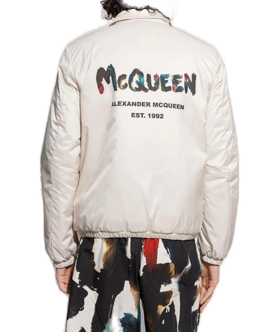 ALEXANDER MCQUEEN Бежевая полиэстеровая куртка, фото 3