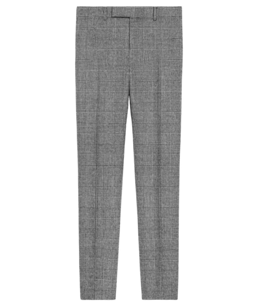 CELINE Серые шерстяные повседневные брюки, фото 1