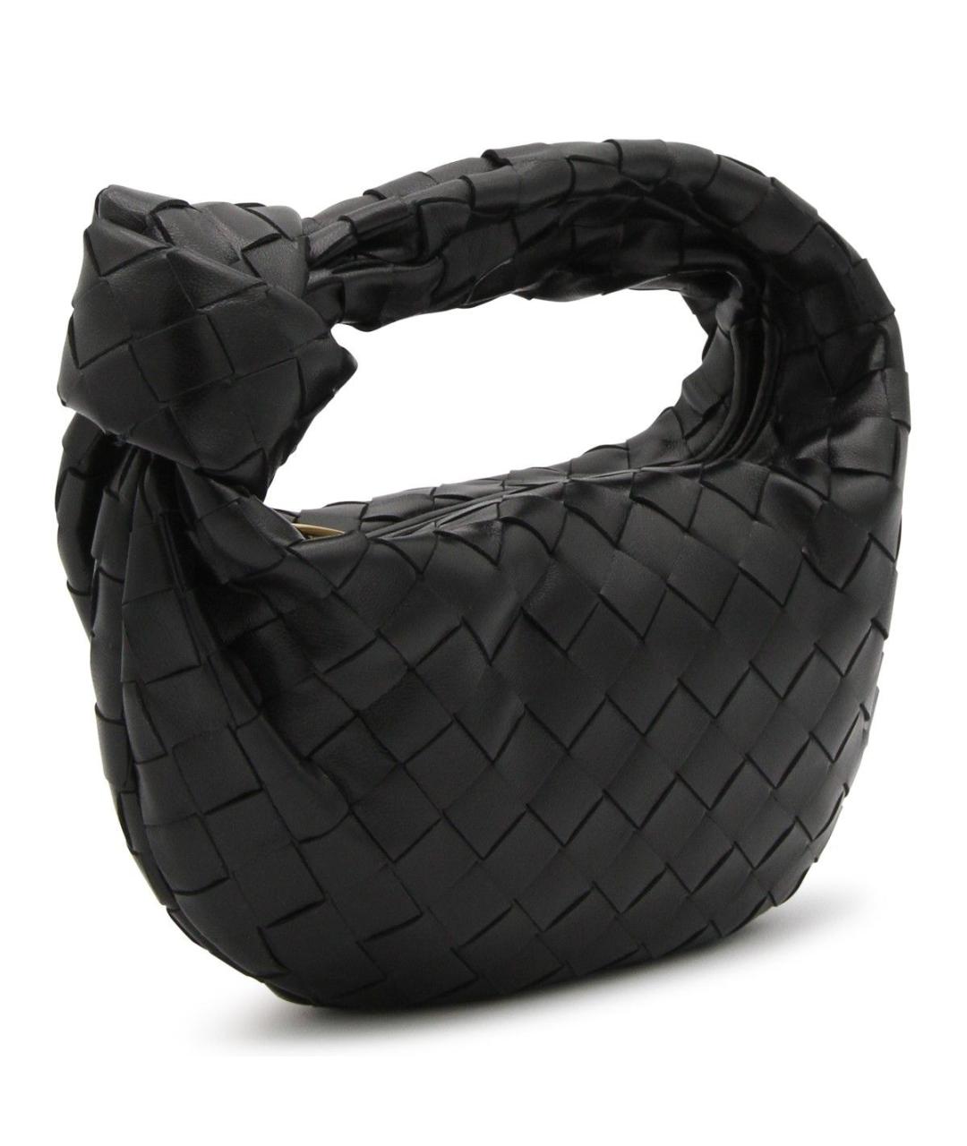 BOTTEGA VENETA Черная кожаная сумка с короткими ручками, фото 2