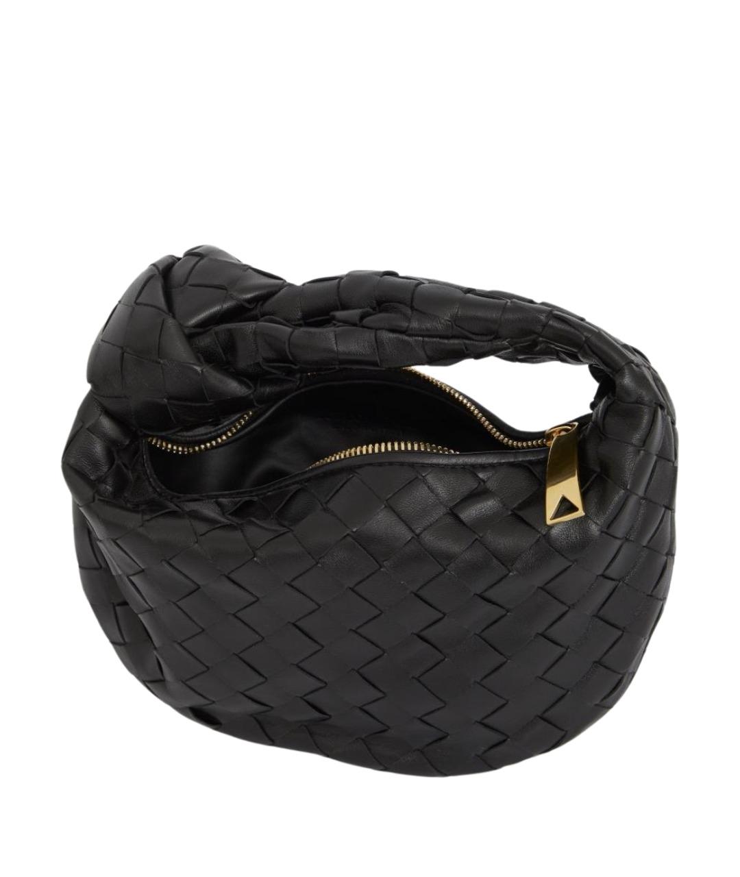 BOTTEGA VENETA Черная кожаная сумка с короткими ручками, фото 4