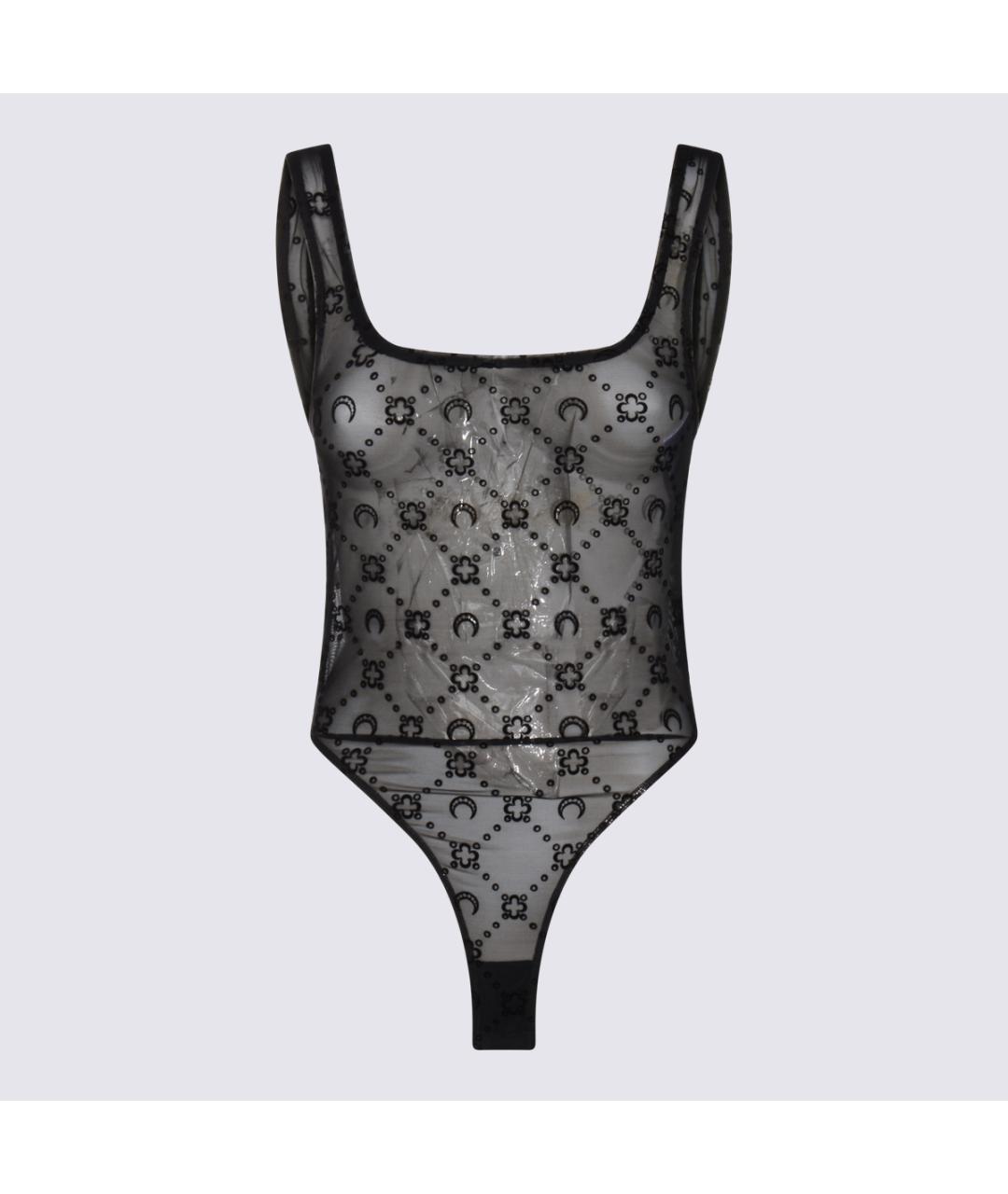 MARINE SERRE Черное полиамидовое боди, фото 2