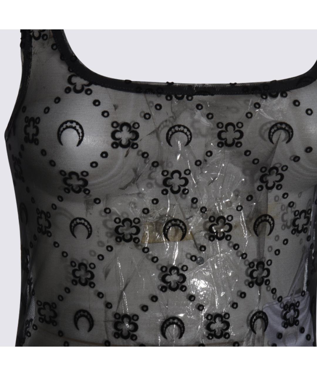 MARINE SERRE Черное полиамидовое боди, фото 4