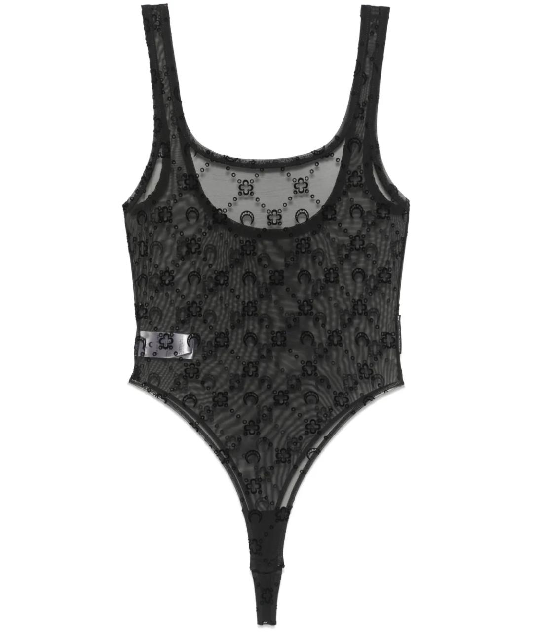 MARINE SERRE Черное полиамидовое боди, фото 1