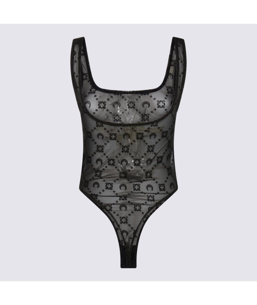 MARINE SERRE Черное полиамидовое боди, фото 3