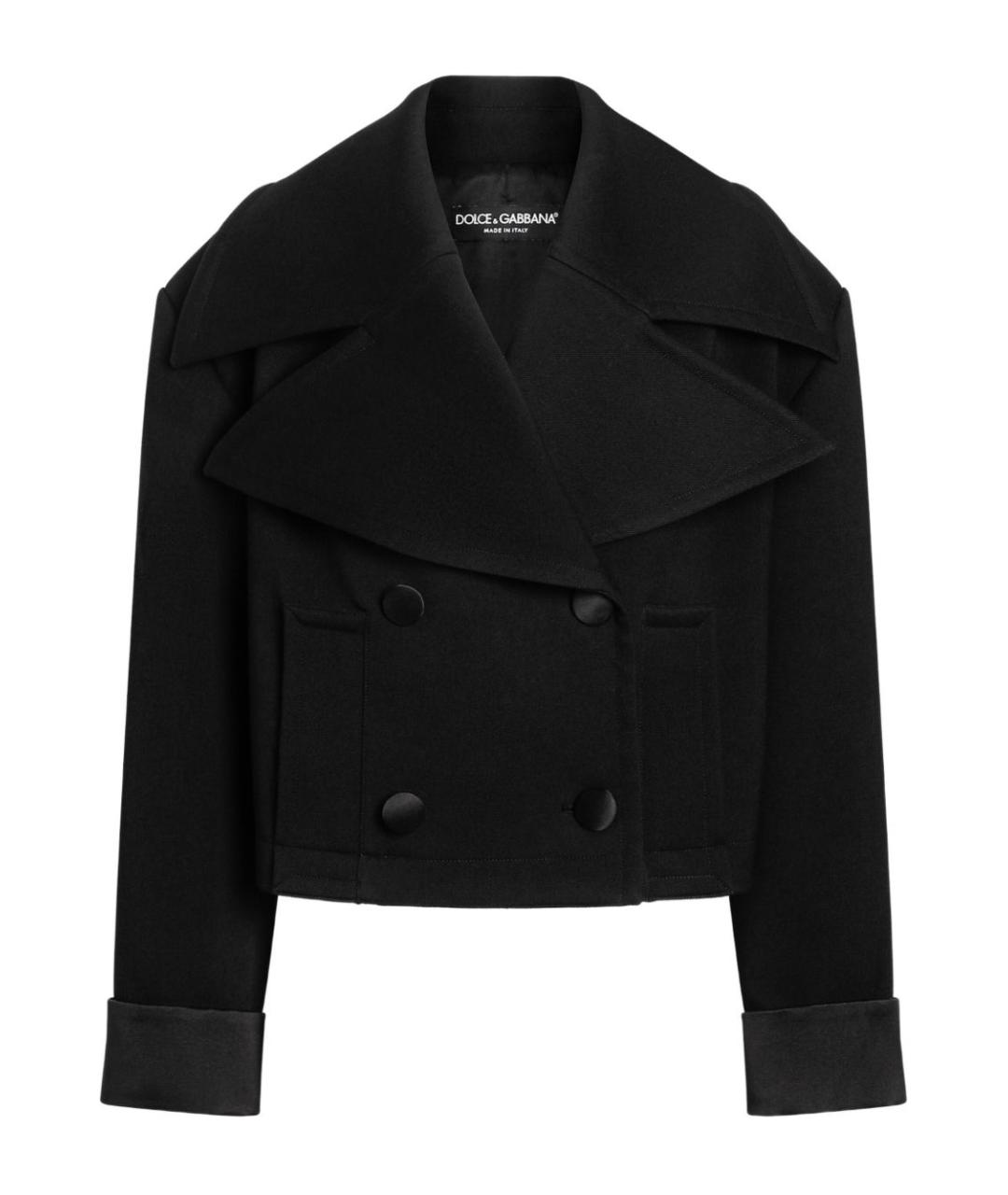 DOLCE&GABBANA Черное шерстяное пальто, фото 1