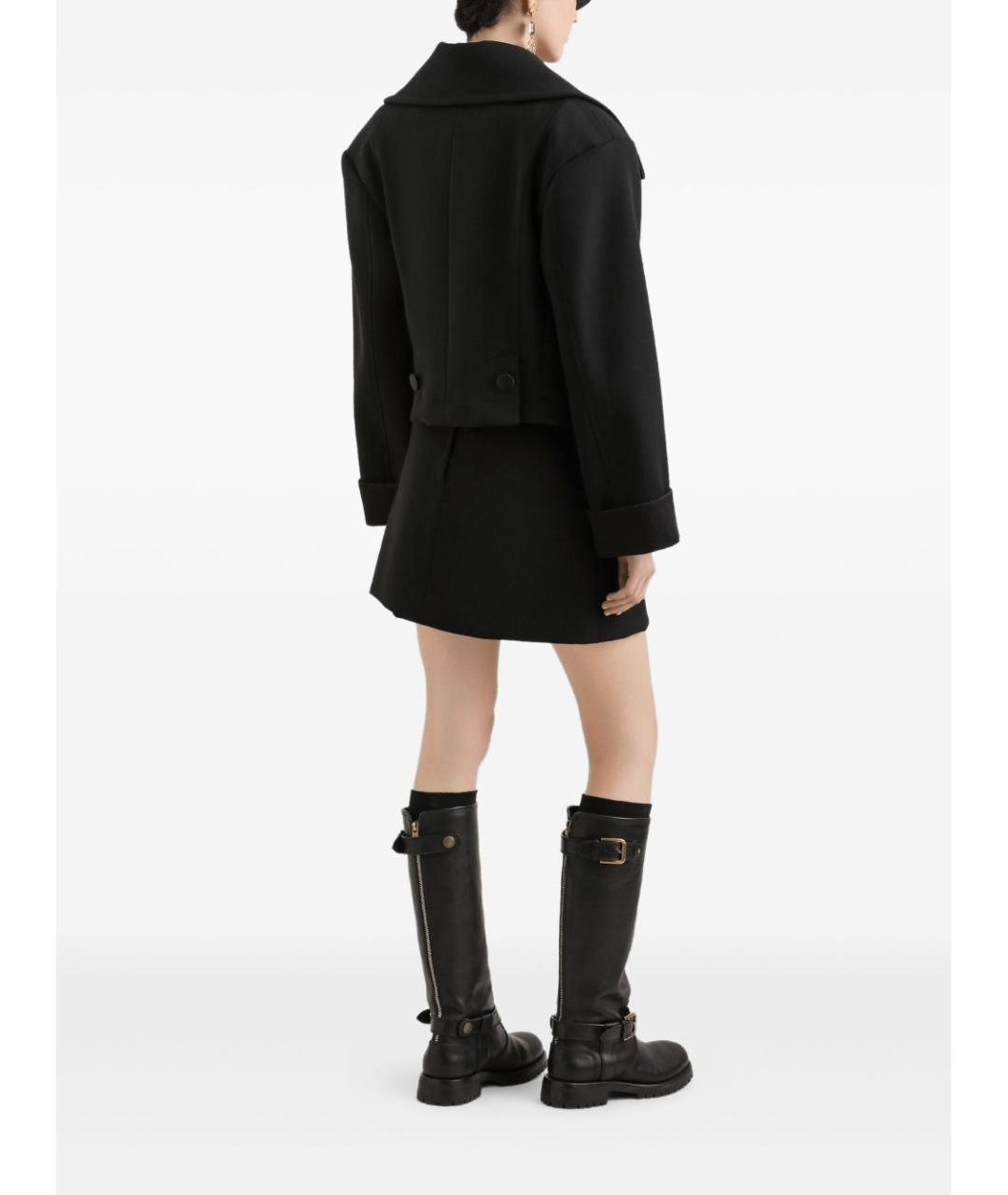 DOLCE&GABBANA Черное шерстяное пальто, фото 3