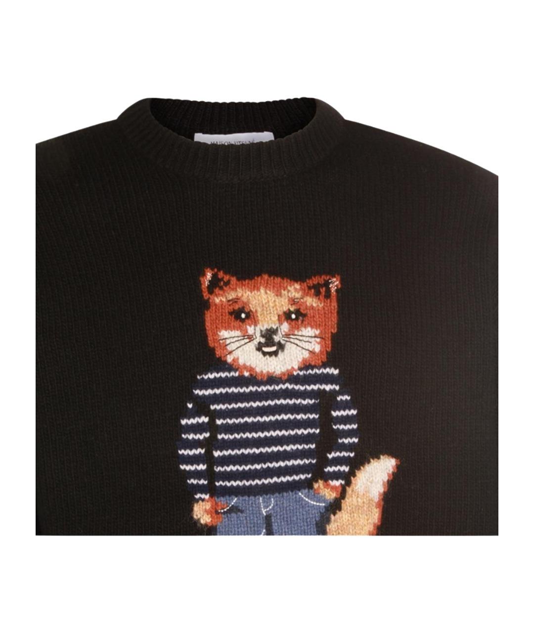 MAISON KITSUNE Черный шерстяной джемпер / свитер, фото 3