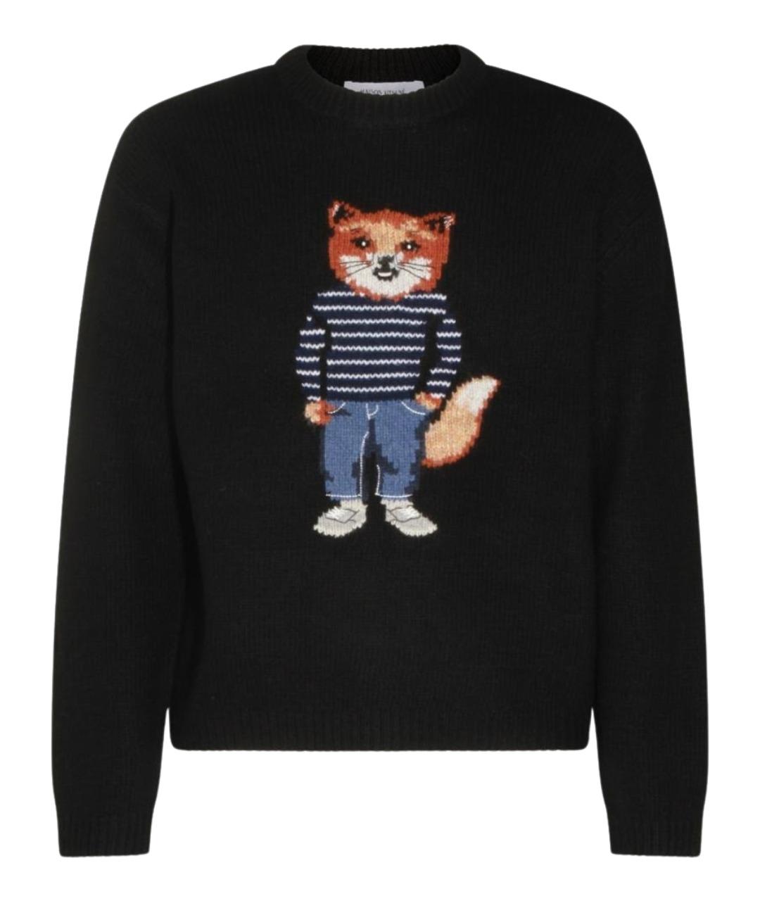MAISON KITSUNE Черный шерстяной джемпер / свитер, фото 1